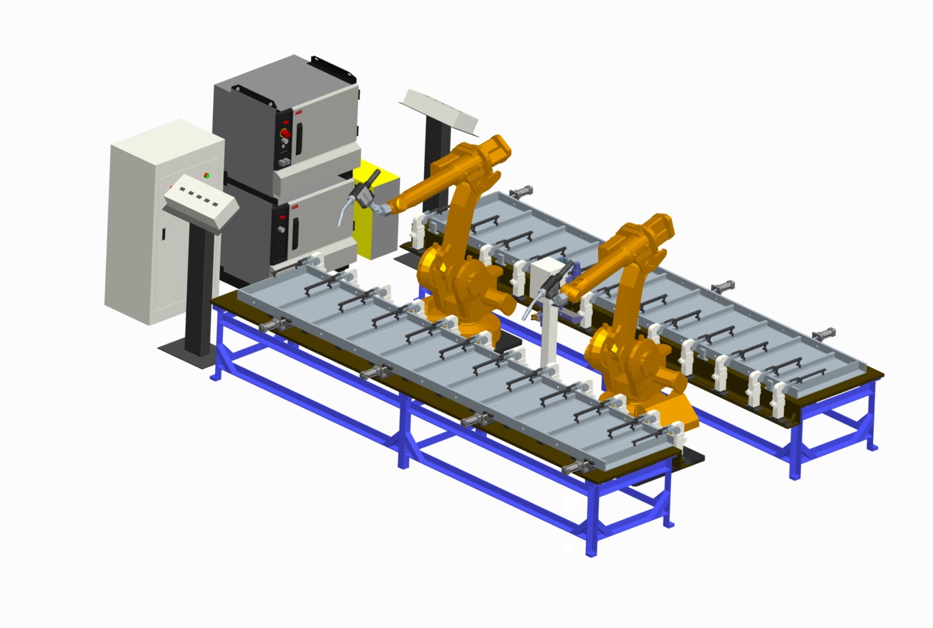 Double robot/double workstation system